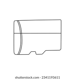 Memory card storage in doodle vector style, sd card