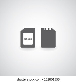 memory card symbol on gray background
