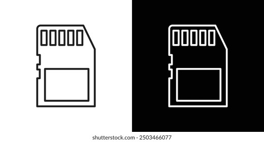 Memory card thin line vector icon set.