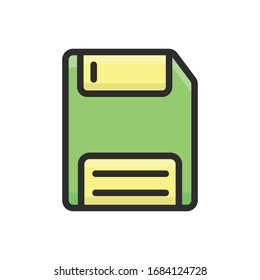 Ilustración de estilo de icono de esquema rellenado por el vector de tarjeta de memoria.