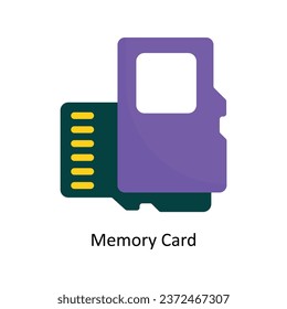 Memory Card vector Flat Icon Design illustration. Symbol on White background EPS 10 File 