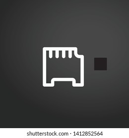 Memory Card vector icon. Memory Card concept stroke symbol design. Thin graphic elements vector illustration, outline pattern for your web site design, logo, UI. EPS 10.