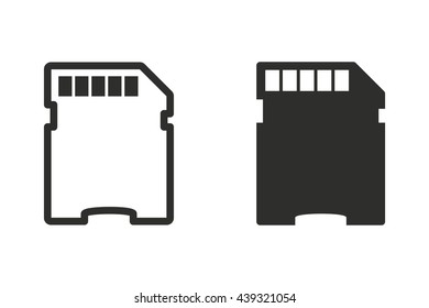 Memory card vector icon. Illustration isolated on white background for graphic and web design.