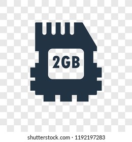 Memory Card vector icon isolated on transparent background, Memory Card transparency logo concept