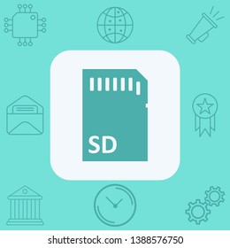 Memory card vector icon sign symbol