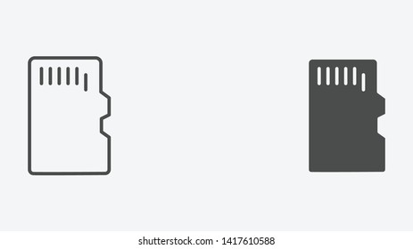 Memory card vector icon sign symbol