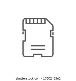Memory card vector icon symbol storage isolated on white background