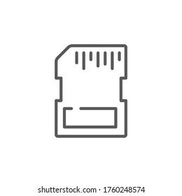 Memory card vector icon symbol storage isolated on white background