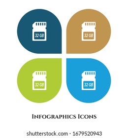 Memory Card Vector Illustration icon for all purpose. Isolated on 4 different backgrounds.