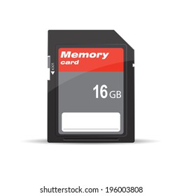 Memory card vector illustration. Isolated