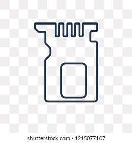 Memory card vector outline icon isolated on transparent background, high quality linear Memory card transparency concept can be used web and mobile