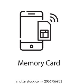 memory card vector outline Icon Design illustration. Web Analytics Symbol on White background EPS 10 File