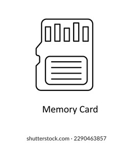 Memory Card Vector    outline Icons. Simple stock illustration stock