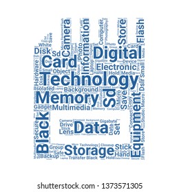 memory card word cloud. tag cloud about memory card