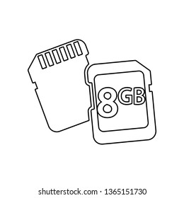 memory cards icon. Element of Equipment photography for mobile concept and web apps icon. Outline, thin line icon for website design and development, app development