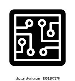 memory chip glyph flat icon 