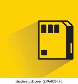 memory chip icon with shadow yellow background