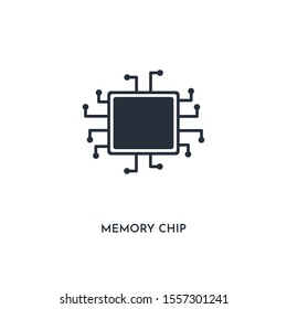 memory chip icon. simple element illustration. isolated trendy filled memory chip icon on white background. can be used for web, mobile, ui.