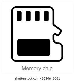 design de conceito de ícone de vetor de chip de memória