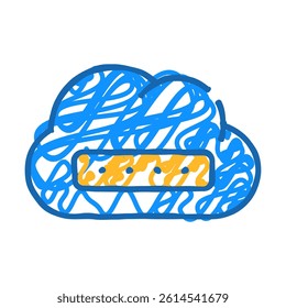 memory cloud storage doodle icon sketch vector. memory cloud storage sign. isolated symbol illustration