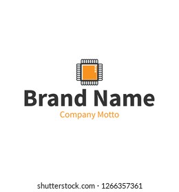 memory computer brand logo design concept, vector illustration