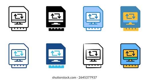 In Memory Computing icon set multiple style collection 
