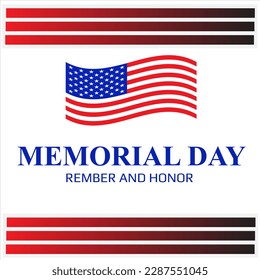 Memory day blue white background flag USA.For design poster abstract,etc.