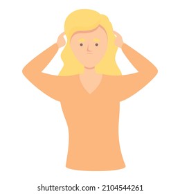 Memory disease icon cartoon vector. Woman dementia. Positive care