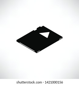 memory disk icon solid isometric design