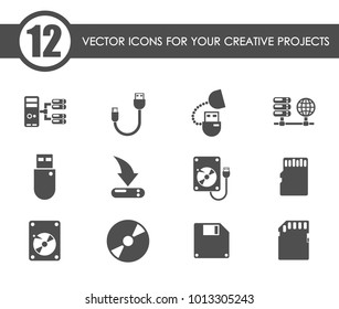 memory drives vector icons for your creative ideas