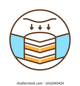 Memory foam bed mattress color line icon. Changes shape when pressure is applied. Pictogram for web page, mobile app, promo. UI UX GUI design element. Editable stroke.