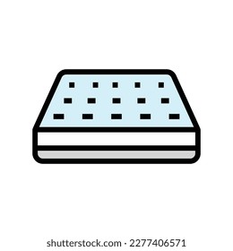memory foam mattress bedroom interior color icon vector. memory foam mattress bedroom interior sign. isolated symbol illustration