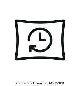 Memory Foam Kissen einzeln Symbol, Bettzeit-Vektorsymbol mit bearbeitbarem Strich