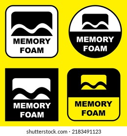 Memory foam  sign for sticker print. Product information vector sign or tag. 