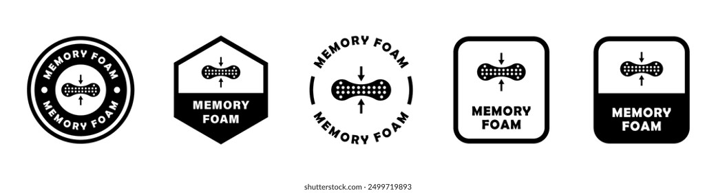 Espuma de memoria - signos de Vector para almohada o colchón. 