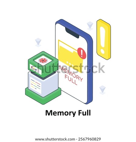 Memory Full isometric Colored illustration. EPS File stock illustration