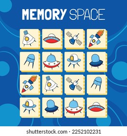 Memory game cards vector illustration. Memory game for preschool children.