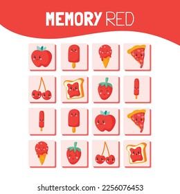 Memory game cards vector illustration. Memory game for preschool children.