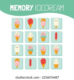 Memory game cards vector illustration. Memory game for preschool children.