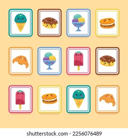 Memory game cards vector illustration. Memory game for preschool children.