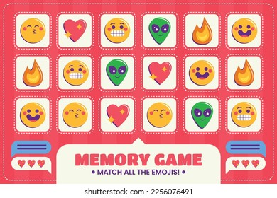 Memory game cards vector illustration. Memory game for preschool children.