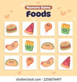 Memory game cards vector illustration. Memory game for preschool children.