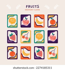 Memory game cards vector illustration. Memory game for preschool children.