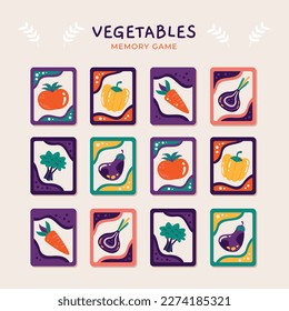 Memory game cards vector illustration. Memory game for preschool children.