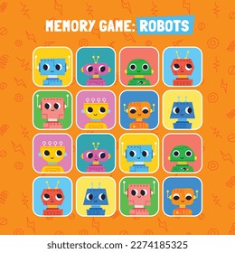 Memory game cards vector illustration. Memory game for preschool children.