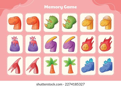 Memory game cards vector illustration. Memory game for preschool children.