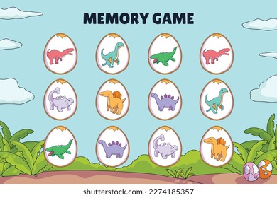 Memory game cards vector illustration. Memory game for preschool children.