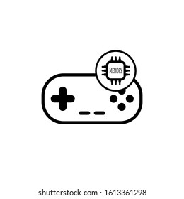 Memory and game joysticks black - vector illustration