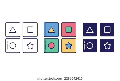 Memory game line and solid illustration icon