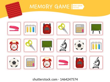 Memory Game Preschool Children Vector Cards Stock Vector (Royalty Free ...